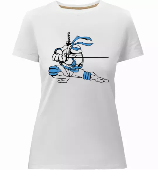 Жіноча преміум футболка Леонардо Білий фото