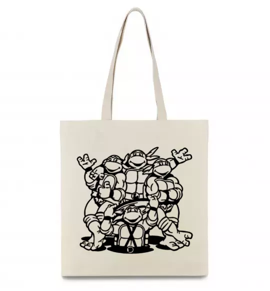 Еко-сумка Черепашки біля люка Бежевий фото