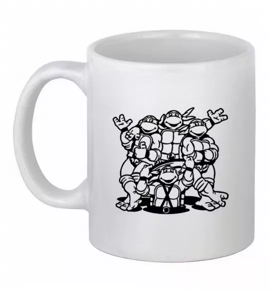 Чашка керамическая Черепашки біля люка Белый фото