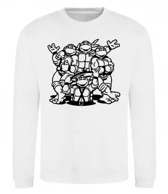 Свитшот Черепашки біля люка Белый фото