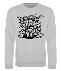 Світшот Черепашки біля люка Сірий меланж фото