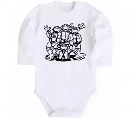 Дитячий бодік Ninja turtles Білий фото