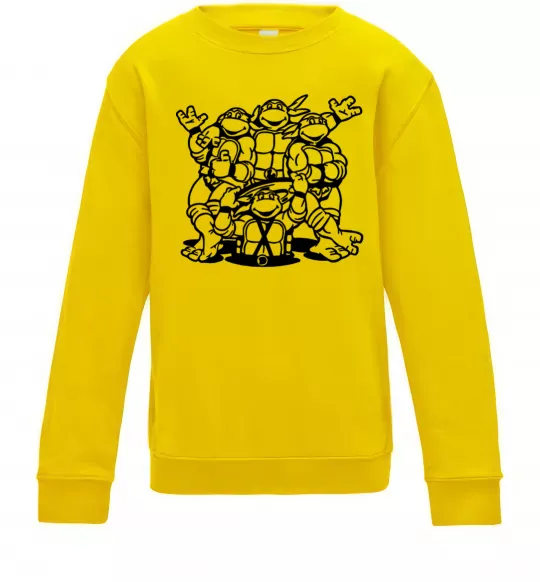 Детский Свитшот Черепашки біля люка Солнечно желтый фото
