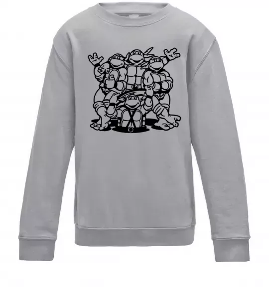 Детский Свитшот Черепашки біля люка Серый меланж фото