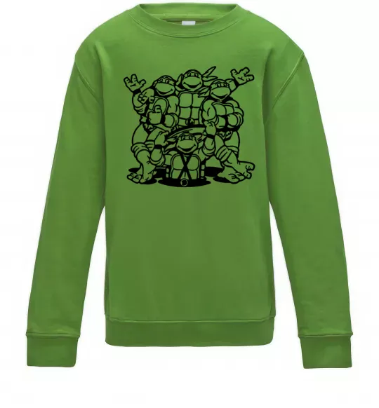 Детский Свитшот Черепашки біля люка Лаймовый фото