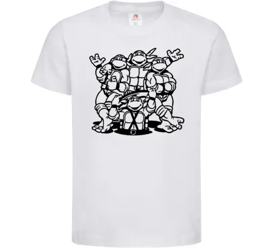 Детская футболка Черепашки біля люка Белый фото
