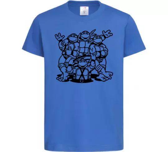 Детская футболка Черепашки біля люка Ярко-синий фото