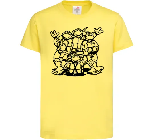 Детская футболка Черепашки біля люка Лимонный фото