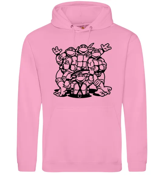 Чоловіча толстовка (худі) Черепашки біля люка Рожевий фото