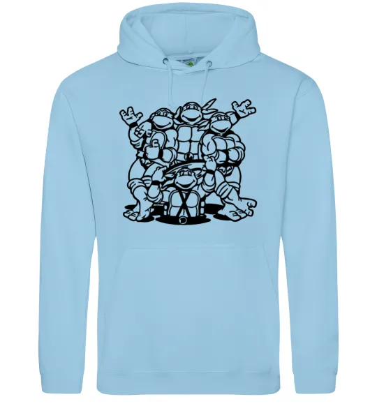 Чоловіча толстовка (худі) Черепашки біля люка Блакитний фото
