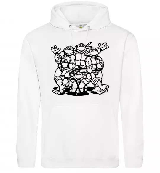 Жіноча толстовка (худі) Черепашки біля люка Білий фото