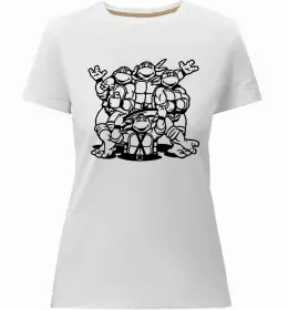Жіноча преміум футболка Ninja turtles Білий фото
