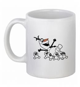 Чашка керамічна Олаф та сніговички