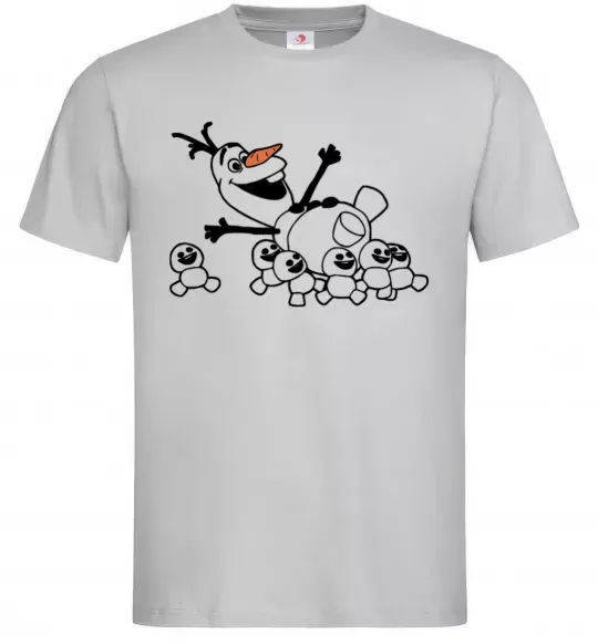 Мужская футболка Олаф та сніговички Серый фото