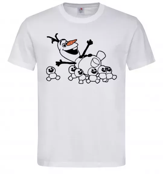 Мужская футболка Олаф та сніговички Белый фото