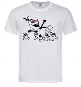Мужская футболка Олаф та сніговички Белый фото