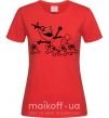 Жіноча футболка Олаф и снеговички Червоний фото