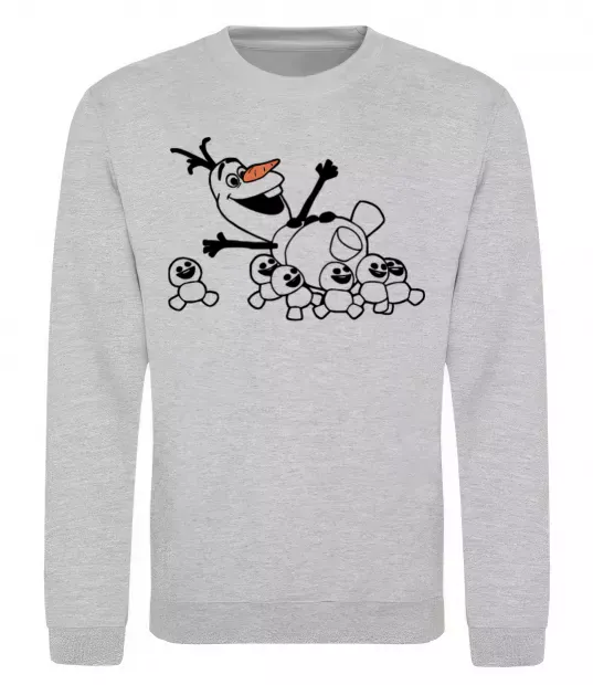 Свитшот Олаф та сніговички Серый меланж фото