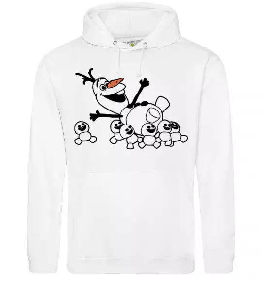 Мужская толстовка (худи) Олаф та сніговички Белый фото