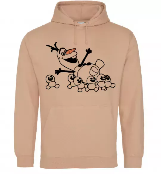 Мужская толстовка (худи) Олаф та сніговички Песочный фото