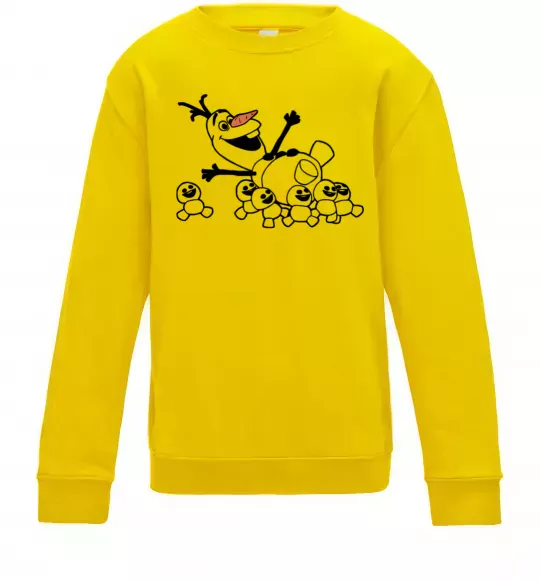 Дитячий світшот Олаф та сніговички Сонячно жовтий фото