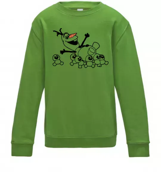 Дитячий світшот Олаф та сніговички Лаймовий фото