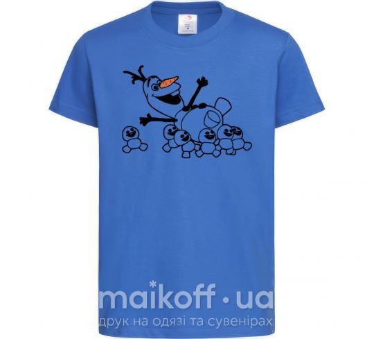 Детская футболка Олаф и снеговички Ярко-синий фото
