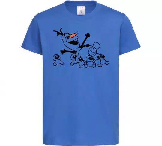 Дитяча футболка Олаф та сніговички Яскраво-синій фото