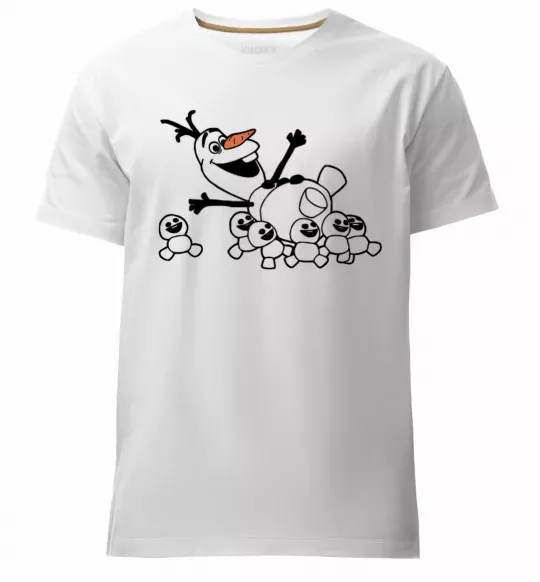 Мужская премиум футболка Олаф та сніговички Белый фото