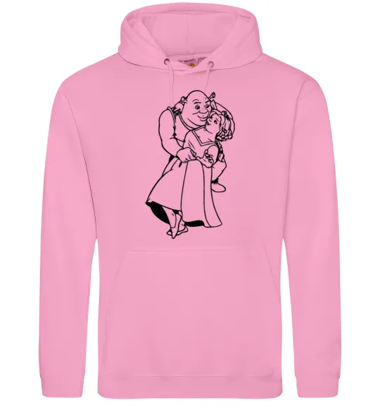 Чоловіча толстовка (худі) Шрек і Фіона Рожевий фото