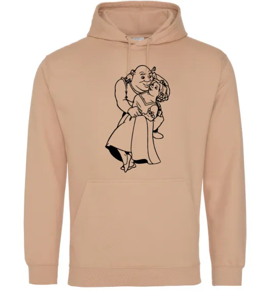 Женская толстовка (худи) Шрек і Фіона Песочный фото
