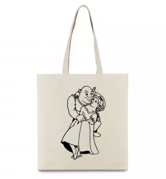 Еко-сумка Шрек і Фіона Бежевий фото