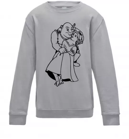 Дитячий світшот Шрек і Фіона Сірий меланж фото