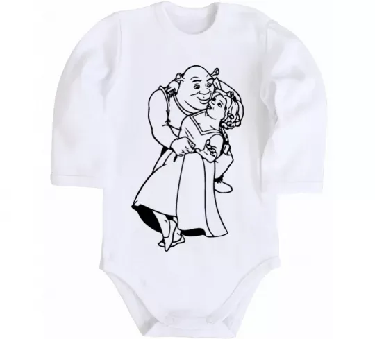 Детский боди Шрек і Фіона Белый фото