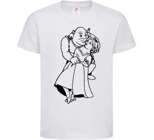 Дитяча футболка Шрек і Фіона Білий фото