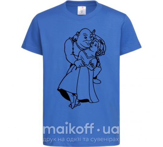 Детская футболка Шрек и Фиона Ярко-синий фото