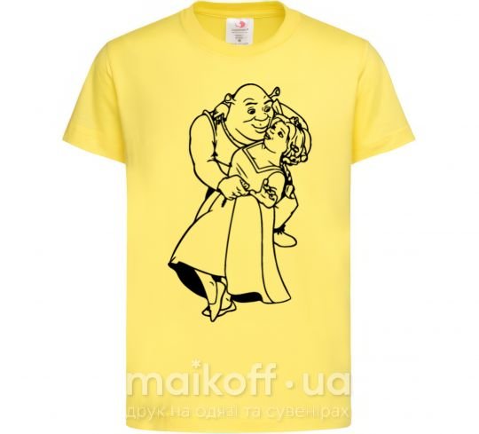 Детская футболка Шрек и Фиона Лимонный фото