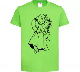 Детская футболка Шрек і Фіона Лаймовый фото