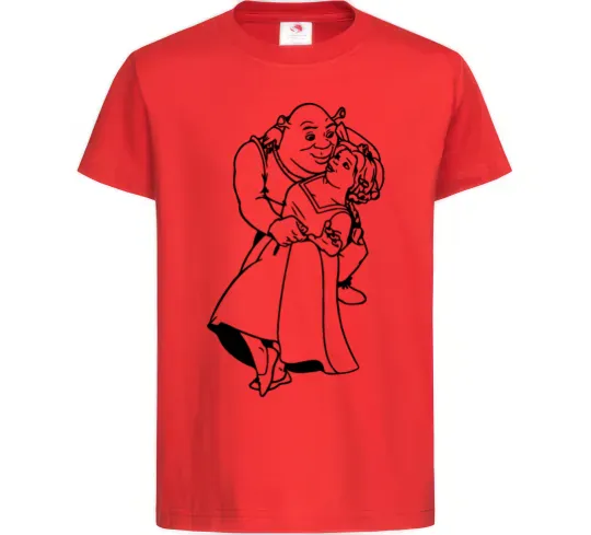 Дитяча футболка Шрек і Фіона Червоний фото