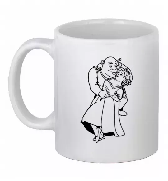 Чашка керамічна Шрек і Фіона Білий фото