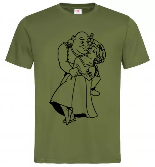 Чоловіча футболка Шрек і Фіона Оливковий фото