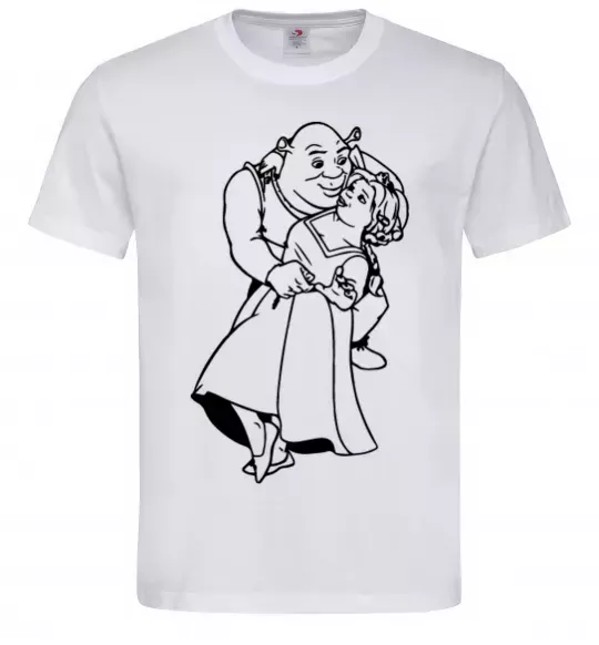 Чоловіча футболка Шрек і Фіона Білий фото