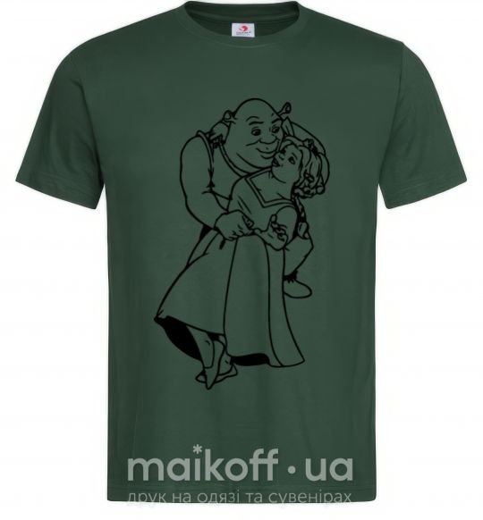 Мужская футболка Шрек и Фиона Темно-зеленый фото