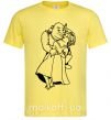 Мужская футболка Шрек и Фиона Лимонный фото