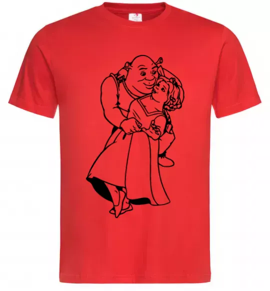 Чоловіча футболка Шрек і Фіона Червоний фото