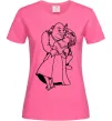 Жіноча футболка Шрек і Фіона Яскраво-рожевий фото