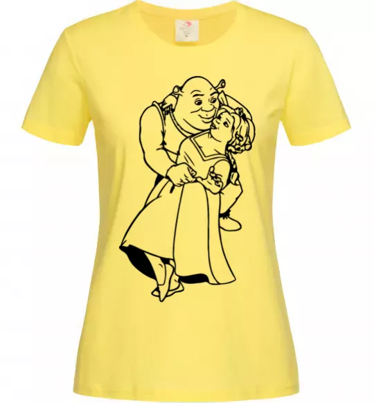 Жіноча футболка Шрек і Фіона Лимонний фото