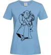 Жіноча футболка Шрек і Фіона Блакитний фото