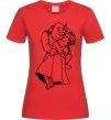 Жіноча футболка Шрек і Фіона Червоний фото