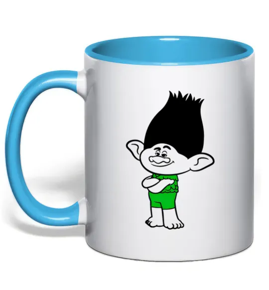 Чашка с цветной ручкой Цветан Голубой фото